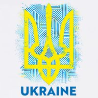 Painted Distressed Pattern Ukraine Coat Of Arms Flag Garment-Dyed Sweatshirt