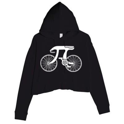 Pi Day Pi Cycle Bicycle Bike Math Symbol 3 14 Cyclist Pun Crop Fleece Hoodie