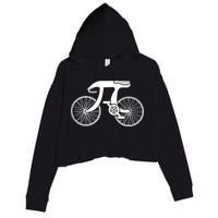 Pi Day Pi Cycle Bicycle Bike Math Symbol 3 14 Cyclist Pun Crop Fleece Hoodie
