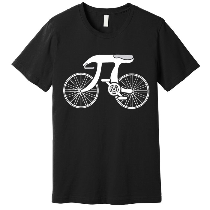 Pi Day Pi Cycle Bicycle Bike Math Symbol 3 14 Cyclist Pun Premium T-Shirt