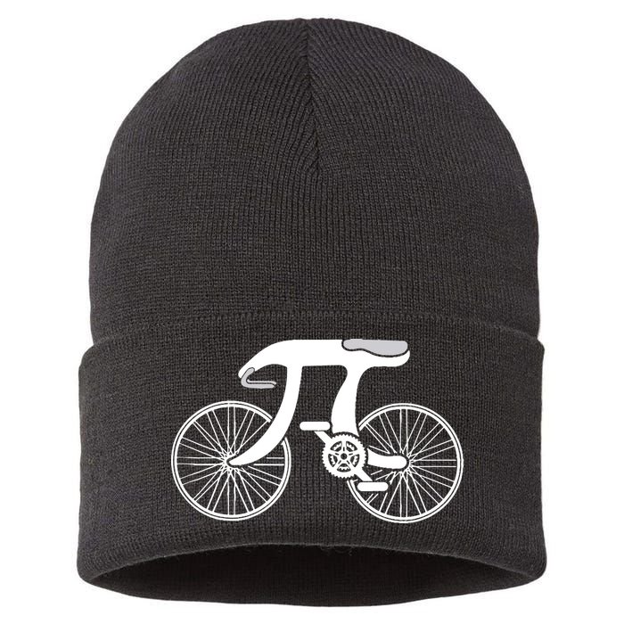 Pi Day Pi Cycle Bicycle Bike Math Symbol 3 14 Cyclist Pun Sustainable Knit Beanie