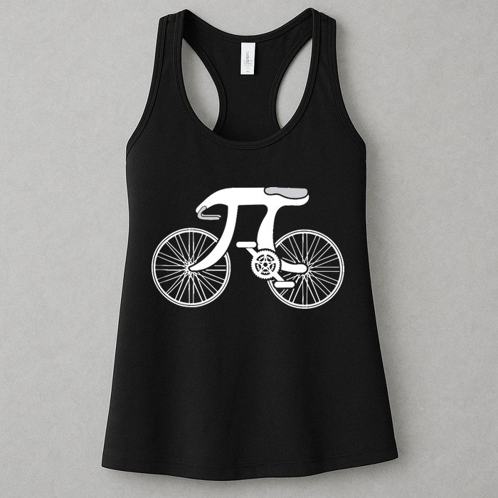 Pi Day Pi Cycle Bicycle Bike Math Symbol 3 14 Cyclist Pun Womens Tank Top