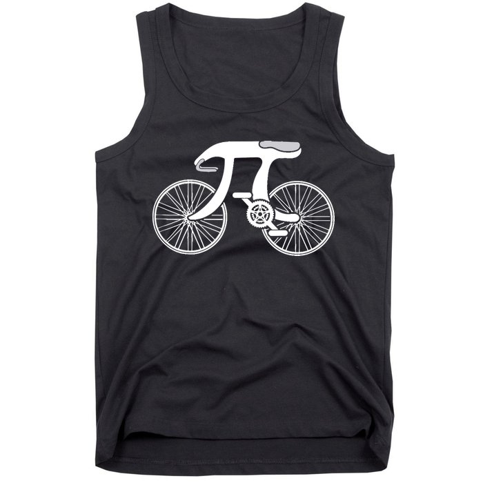 Pi Day Pi Cycle Bicycle Bike Math Symbol 3 14 Cyclist Pun Tank Top