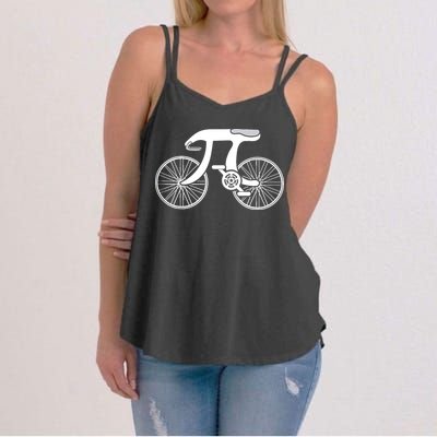 Pi Day Pi Cycle Bicycle Bike Math Symbol 3 14 Cyclist Pun Women's Strappy Tank
