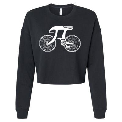 Pi Day Pi Cycle Bicycle Bike Math Symbol 3 14 Cyclist Pun Cropped Pullover Crew