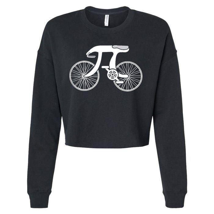 Pi Day Pi Cycle Bicycle Bike Math Symbol 3 14 Cyclist Pun Cropped Pullover Crew