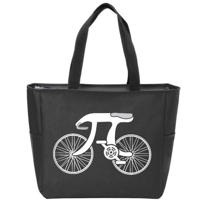 Pi Day Pi Cycle Bicycle Bike Math Symbol 3 14 Cyclist Pun Zip Tote Bag