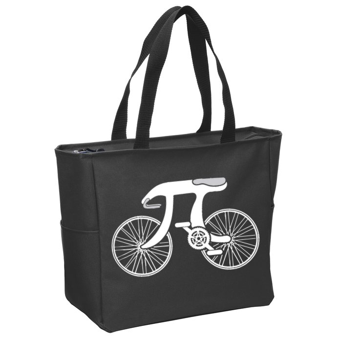 Pi Day Pi Cycle Bicycle Bike Math Symbol 3 14 Cyclist Pun Zip Tote Bag