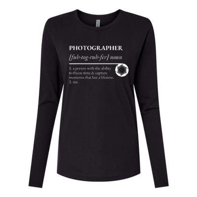 Photographer Definition Womens Cotton Relaxed Long Sleeve T-Shirt