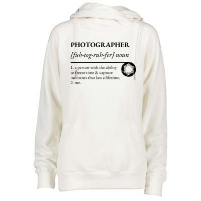 Photographer Definition Womens Funnel Neck Pullover Hood