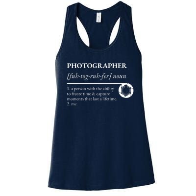 Photographer Definition Women's Racerback Tank