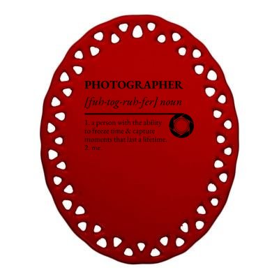 Photographer Definition Ceramic Oval Ornament