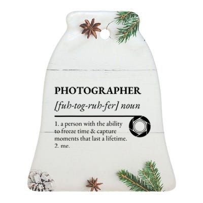 Photographer Definition Ceramic Bell Ornament