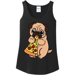 Pug Dog Pizza Lover Funny Sarcasm Humor Gift Ladies Essential Tank