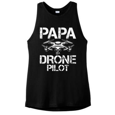 Papa Drone Pilot Drone Operator Fpv Drone Pilot Dad Gifts Ladies PosiCharge Tri-Blend Wicking Tank