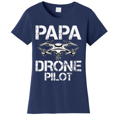 Papa Drone Pilot Drone Operator Fpv Drone Pilot Dad Gifts Women's T-Shirt