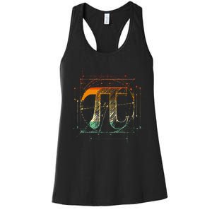 Pi Day Pi Symbol Funny Math Teacher Women's Racerback Tank