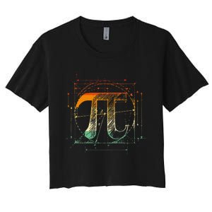 Pi Day Pi Symbol Funny Math Teacher Women's Crop Top Tee