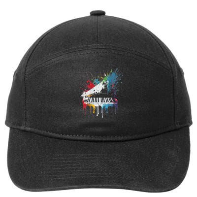 Piano Design Piano Gift For Pianist 7-Panel Snapback Hat