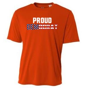 Proud Democrat Political Democratic Liberal American Flag Gift Cooling Performance Crew T-Shirt