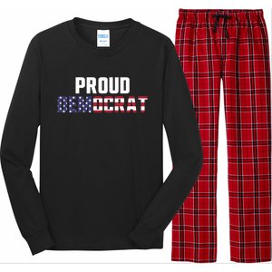 Proud Democrat Political Democratic Liberal American Flag Gift Long Sleeve Pajama Set