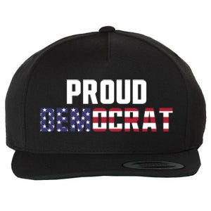 Proud Democrat Political Democratic Liberal American Flag Gift Wool Snapback Cap