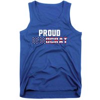 Proud Democrat Political Democratic Liberal American Flag Gift Tank Top