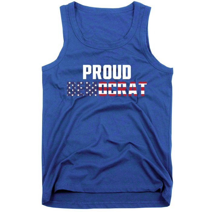 Proud Democrat Political Democratic Liberal American Flag Gift Tank Top