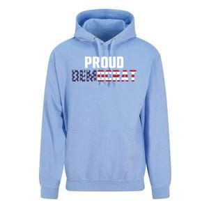 Proud Democrat Political Democratic Liberal American Flag Gift Unisex Surf Hoodie