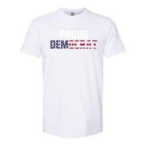 Proud Democrat Political Democratic Liberal American Flag Gift Softstyle CVC T-Shirt