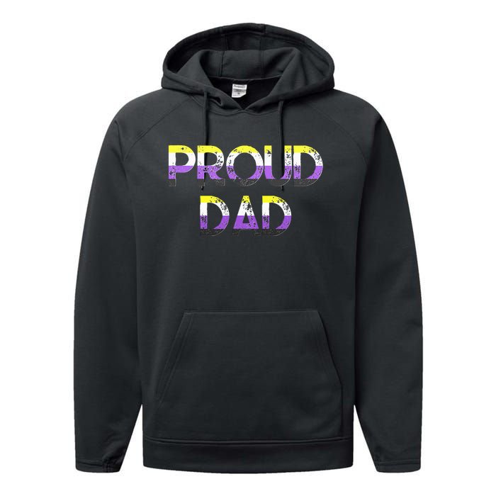 Proud Dad Pride Flag Lgbt Performance Fleece Hoodie