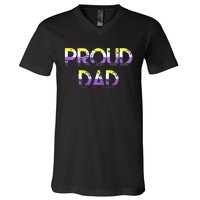 Proud Dad Pride Flag Lgbt V-Neck T-Shirt