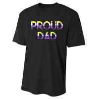 Proud Dad Pride Flag Lgbt Performance Sprint T-Shirt