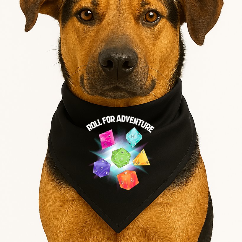 Polyhedral Dice USA-Made Doggie Bandana