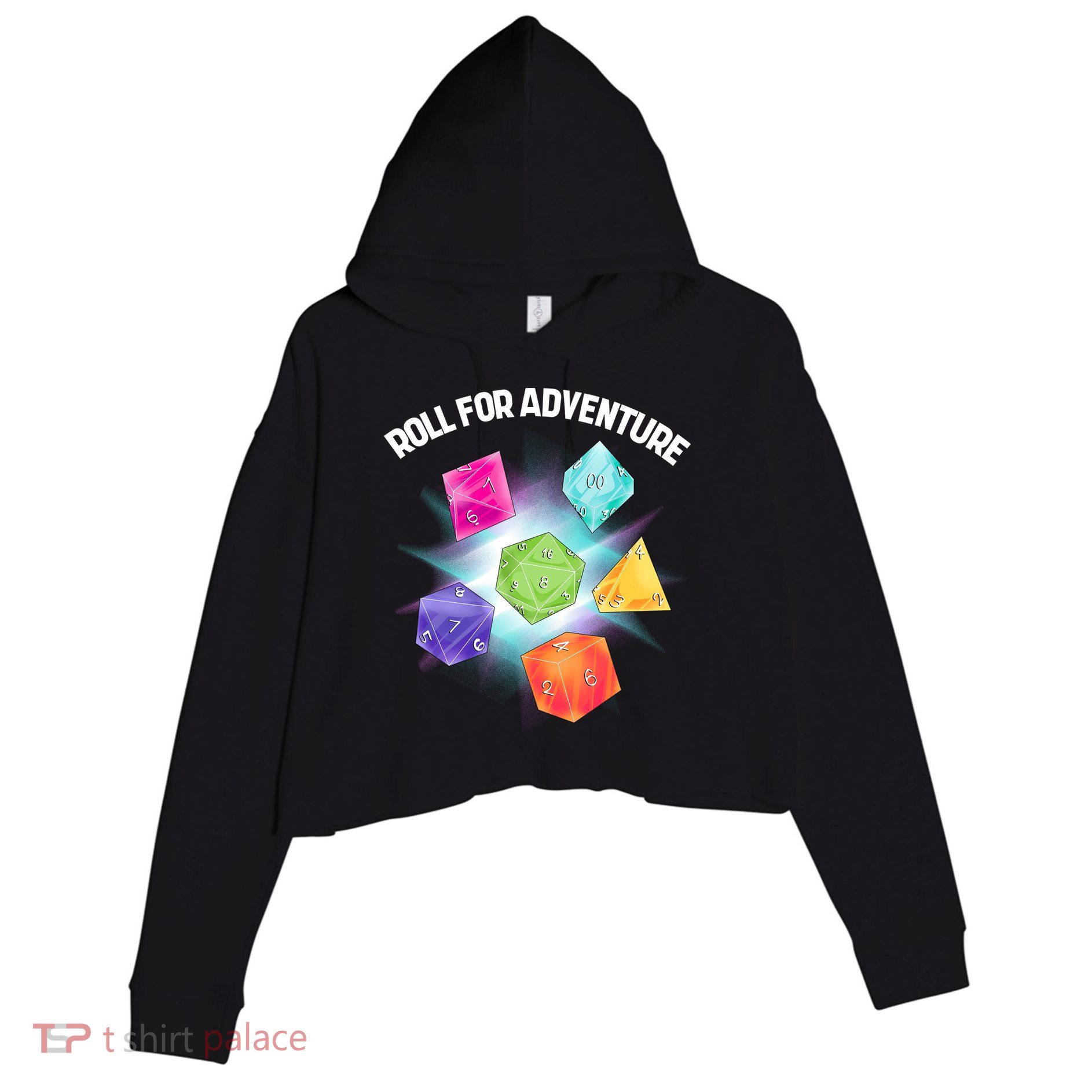 Polyhedral Dice Crop Fleece Hoodie