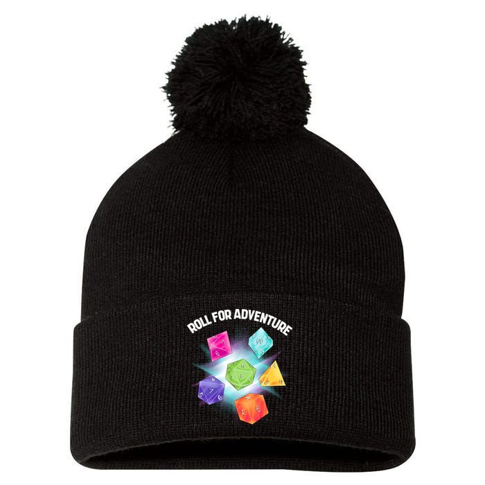 Polyhedral Dice Pom Pom 12in Knit Beanie
