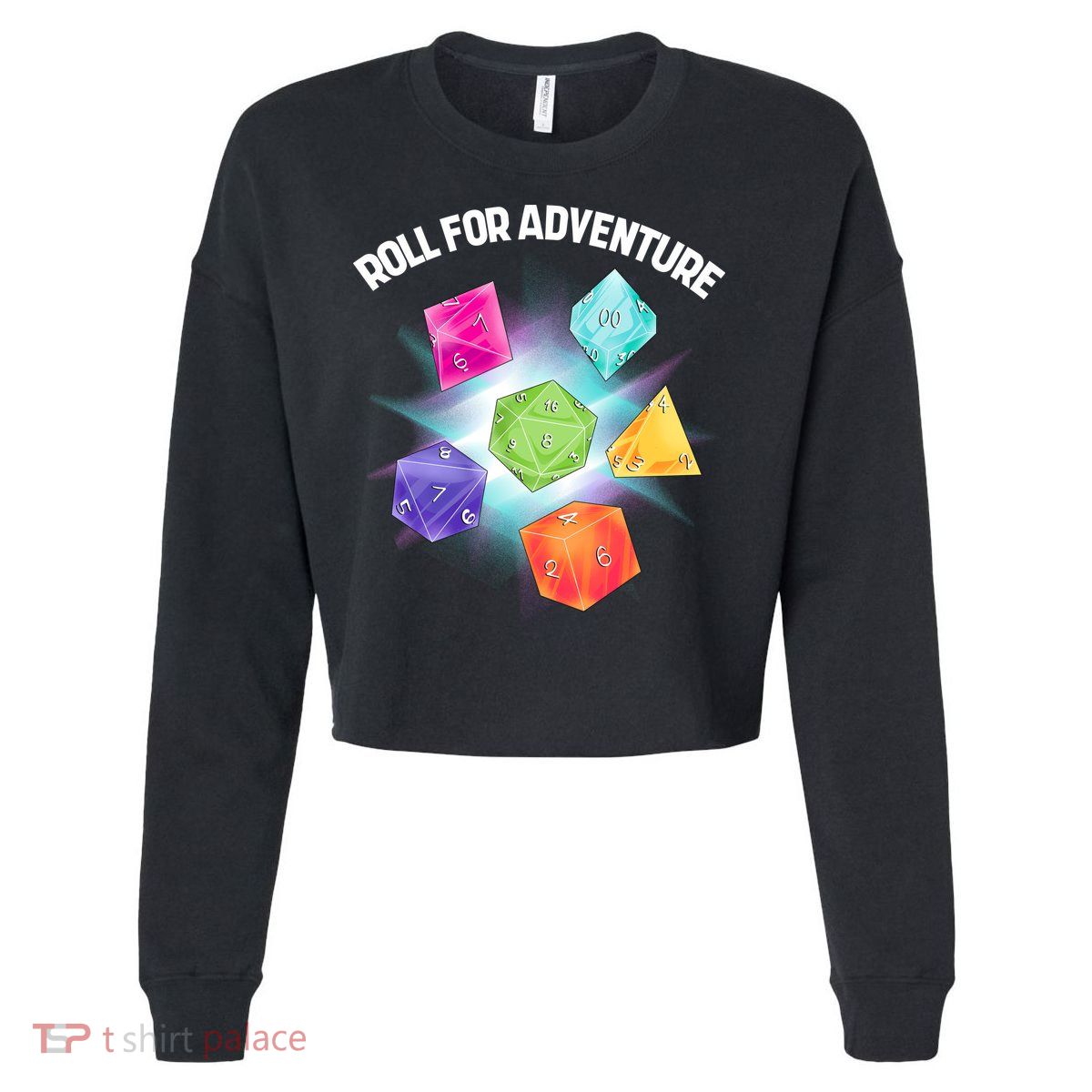 Polyhedral Dice Cropped Pullover Crew