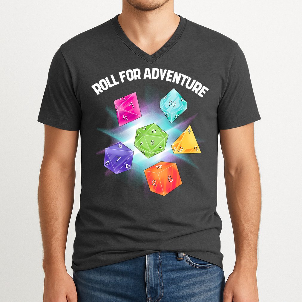 Polyhedral Dice V-Neck T-Shirt