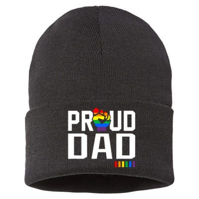 Proud Dad Pride Month Gift Sustainable Knit Beanie