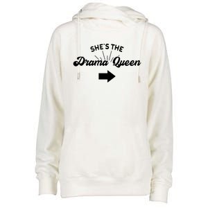 Princess Drama Queen Matching Sister Bff Mom Best Friend Gift Womens Funnel Neck Pullover Hood