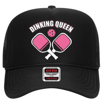 PicklebalI Dinking Queen Wo Pickleball Player High Crown Mesh Back Trucker Hat