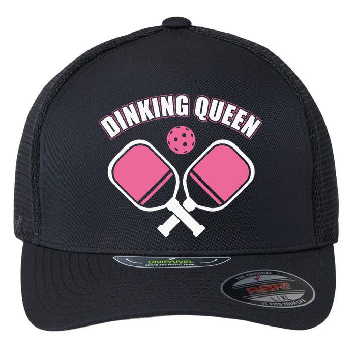 PicklebalI Dinking Queen Wo Pickleball Player Flexfit Unipanel Trucker Cap