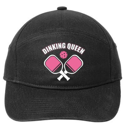 PicklebalI Dinking Queen Wo Pickleball Player 7-Panel Snapback Hat