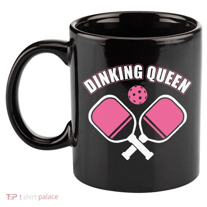 PicklebalI Dinking Queen Wo Pickleball Player 11oz C Handle Ceramic Mug