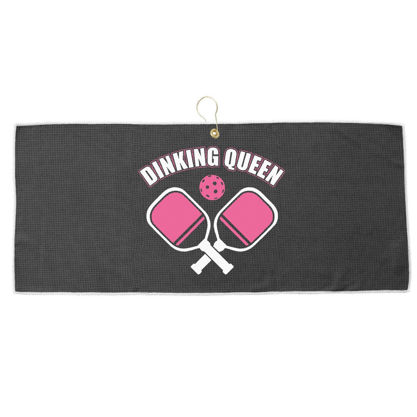 PicklebalI Dinking Queen Wo Pickleball Player Large Microfiber Waffle Golf Towel