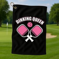 PicklebalI Dinking Queen Wo Pickleball Player Golf Towel
