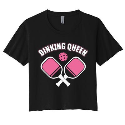 PicklebalI Dinking Queen Wo Pickleball Player Crop Top