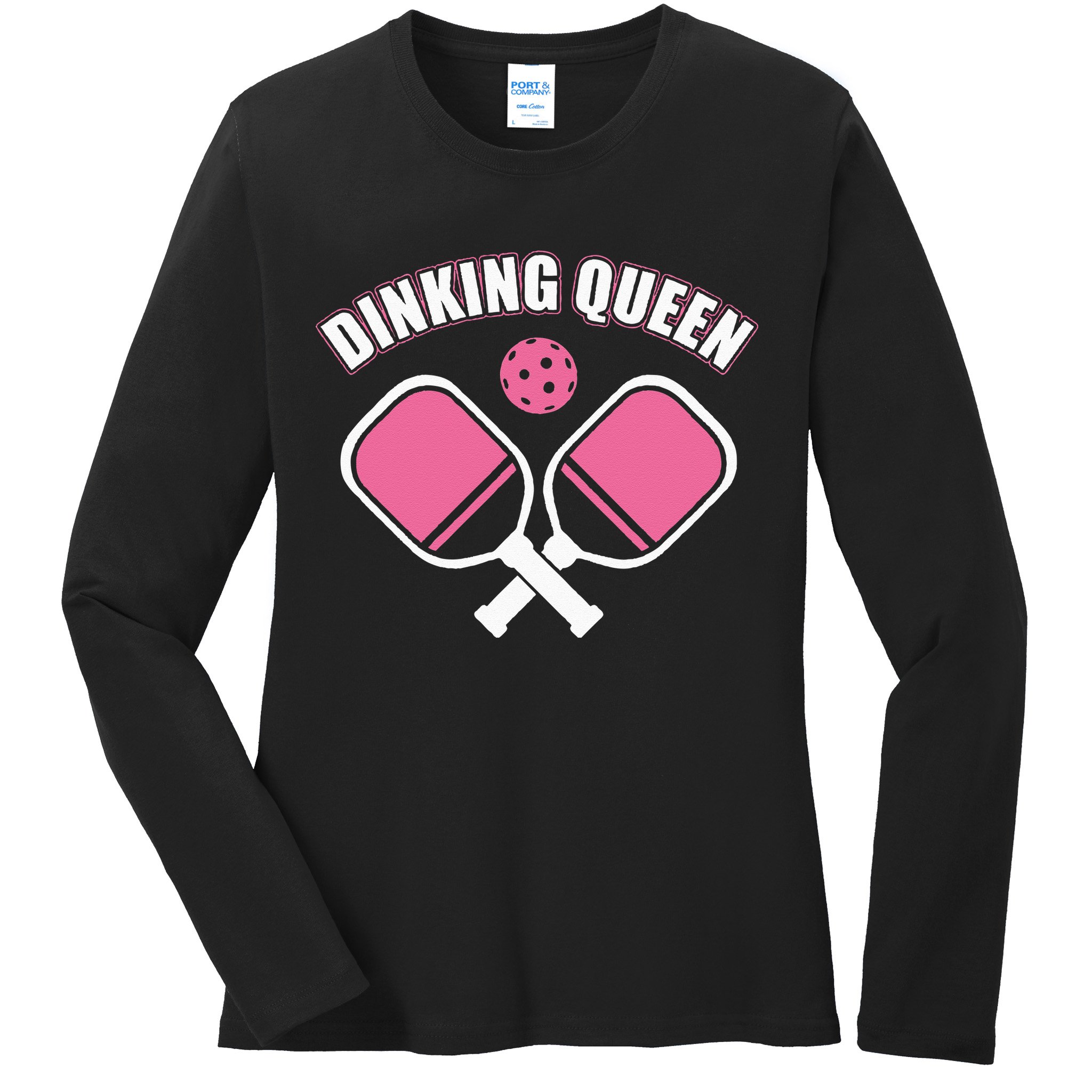 PicklebalI Dinking Queen Wo Pickleball Player Ladies Long Sleeve Shirt