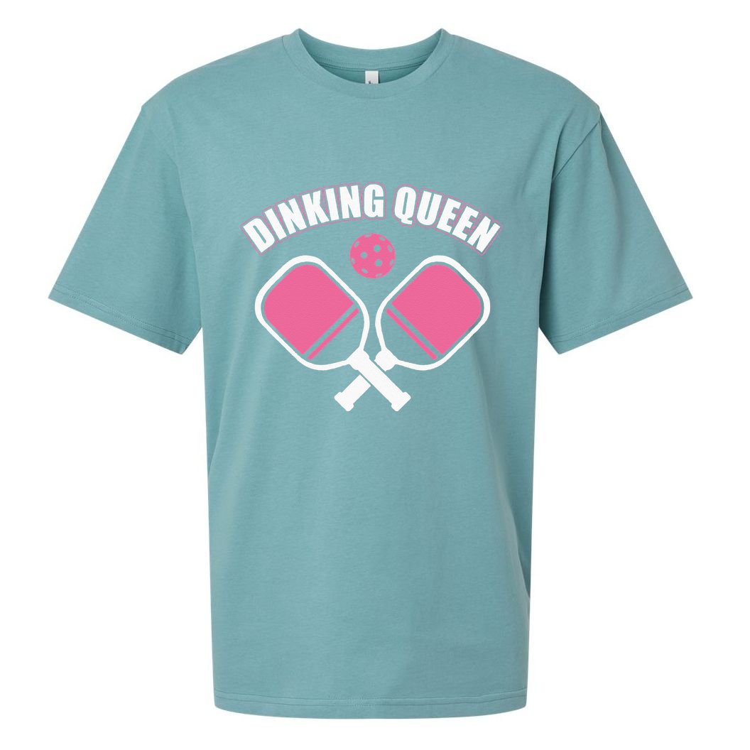 PicklebalI Dinking Queen Wo Pickleball Player Sueded Cloud Jersey T-Shirt