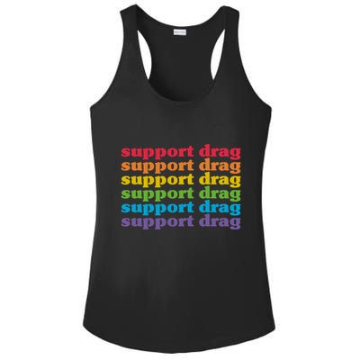 Pro Drag Queen Top LGBTQ Rights Support Drag Is Not A Crime Ladies PosiCharge Competitor Racerback Tank